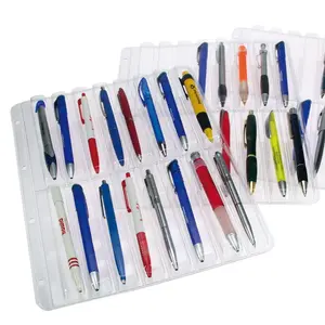FC, Sheets (4 rings) 16 compartments - suitable for Pens - Transparent - dim: 230 x 305 mm.