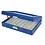 Presentation Display - for Pens ( 8 pc.) Blue leather look with beige interior - dim: 266 x 180 x 64 mm.