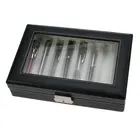 Safe, Presentation Display - for pens ( 8 pc.)  Black leather look with beige interior - dim: 266x180x64 mm. ■ per pc.