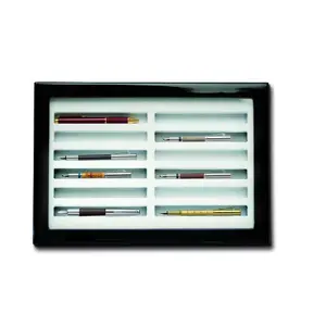 Presentation Display - for Pens (12 pcs.) Black with beige interior - dim: 375 x 260 x 55 mm.