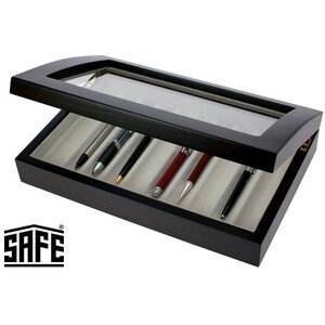 Presentation Display - for Pens (10 pcs.) Walnut color with beige interior - dim: 310 x 200 x 60 mm.