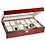 Presentation Display - for Watches (12 pcs.) Mahogany color with beige interior - dim: 360 x 238 x 76 mm.