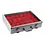 Presentation Display, Alu - Watches (18 x ) Red with blue interior - dim: 345 x 225 x 75 mm.