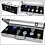 Presentation Display, Alu - Watches (12 x ) Black with blue interior - dim: 430 x 190 x 70 mm.