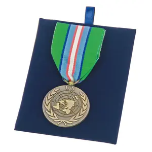 Presentation Display - for Medals (8 pcs.) Black piano lacquer with blue interior - dim: 375 x 260 x 38 mm.
