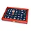 Presentation Display - for Medals and Pins - Mahogany color with blue interior - dim: 375 x 260 x 30 mm.