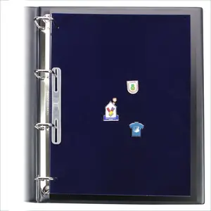 Compact A4, Sheets (4 rings) suitable for Pins and Medals - Blue velvet, incl. Transp. separation sheets - dim: 210 x 255 mm.