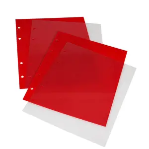 Compact, Sheets (4 rings) suitable for Pins - Red velvet sheets, incl. Transp. separation sheets - dim: 185 x 228 mm.