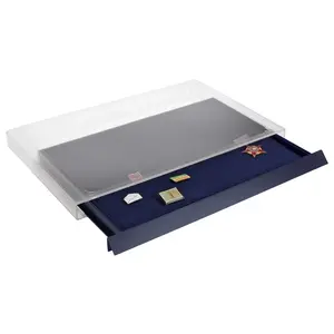 Stacking element, Standard wide - suitable for Pins and Medals - Dark blue - dim: 375 x 267 x 30 mm.