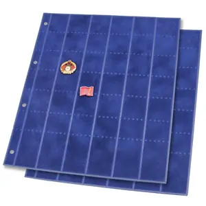 Compact A4, Album (4 rings) suitable for Pins - incl 2 sheets - Blue - dim: 275 x 320 x 70 mm.