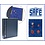 Compact A4, Sheets (4 rings) suitable for Pins (42 pcs.) Blue velvet, incl. Transp. separation sheets - dim: 210 x 255 mm.