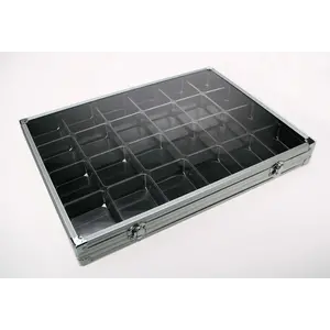 Safe  Aluminum display case Midi,  24 compartiments  L