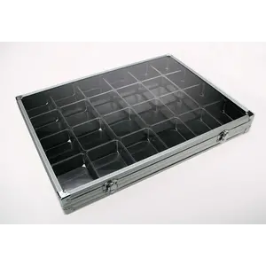 Safe Aluminum Display Case Midi, 24 compartments H
