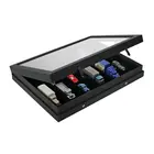 Safe, Presentation Display -  6 compartments (275x57 mm.)  for Scale Models - Black with black interior - dim: 400x300x55 mm. ■ per pc.