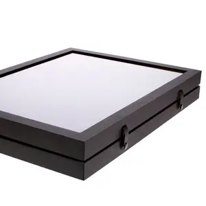 Presentation Display - 24 compartments (65 x 58 mm.) for Minerals - Black with black interior - dim: 400 x 300 x 55 mm.