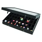 Safe, Presentation Display - 45 compartments (36x46 mm.)  for Miniatures - Black with black interior - dim: 400x300x55 mm. ■ per pc.
