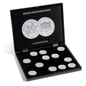 Presentation case, Volterra Uno - for Coins - Wiener Harmoniker, 1 oz Silver in capsules (20 pcs.)