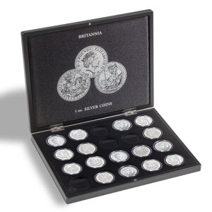 Presentation case, Volterra Uno - for Coins - Britannia, 1 oz Silver in capsules (20 pcs.)