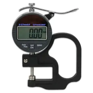 Digital thickness gauge, precision 1/100 mm.