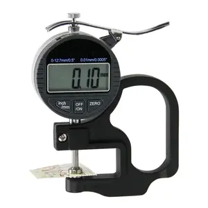Digital thickness gauge, precision 1/100 mm.