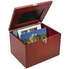 Safe, Boîte de rangement, Premium - pour cartes postales (400 pcs.)  Couleur acajou - dim: 230x185x155 mm. ■ par pc.