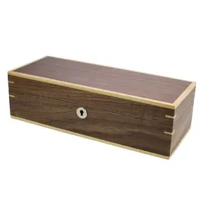 Archive Box , Copenhagen - for Watches (5 pcs.) Walnut color with beige interior - dim: 305 x 125 x 95 mm.