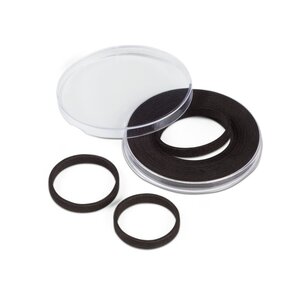 Muntcapsules - Rond - met afstand ringen (Zwart) - voor munten: Ø 53-101 mm - Ultra XL (vario) ■ per stuk