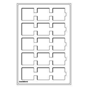 Tableau, Modèle L - pour Capsules 50 x 50 mm. (15 pcs.) Bleu - dim: 334 x 220 x 10 mm.
