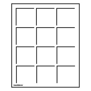 Tableau, Modèle S - Compartiment dim: 48 x 48 mm. (12 pcs.) Bleu - dim: 237 x 194 x 10 mm.