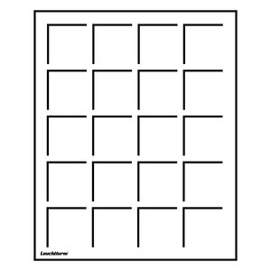 Tableau, Modell S - Fach Abm: 41 x 41 mm. (20 Stk.) Blau - Abm: 237 x 194 x 10 mm.