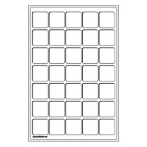 Tableau, Modèle L - Compartiment dim: 38 x 38 mm. (35 pcs.) Bleu - dim: 334 x 220 x 10 mm.