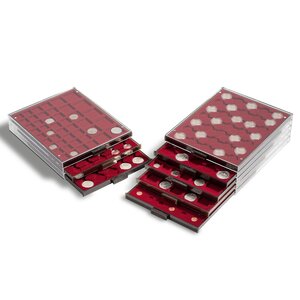 Stacking element, MB - compartment dim: 48x48 mm. (20 pcs.) Smoke color / Transparent