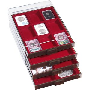 Münzbox, MB - Fach Abm: Diverse (4 Stk.) Rauchfarbe / Transparent