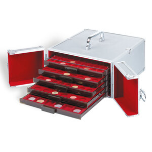 Münzkoffer - CARGO MB 5 - Rote Veloursauskleidung, geeignet für 5 MB Stapelelemente 236 × 303 mm – abschließbar ■ pro Stück