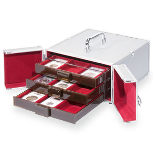 Valisette - CARGO MB 5 - Revêtement intérieur en velours rouge, convient pour 5 éléments empilables MB 236 × 303 mm – verrouillable ■ à l’unité