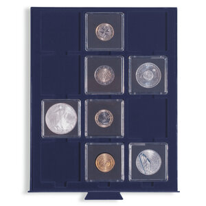 Stacking element, Smart - Capsules 50 x 50 mm. (12 pc.) Blue/Transp. dim: 195 x 250 x 19 mm.