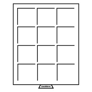MünzBox , Smart - Kapseln 50 x 50 mm. (12 Stk.) Blau/Transp. Abm: 195 x 250 x 19 mm.