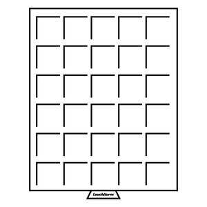MünzBox , Smart - Fach Abm: 33 x 33 mm. (30 Stk.) Blau/Transp. Abm: 195 x 250 x 19 mm.