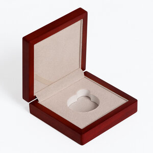 Munten box, Siena - voor Magic capsules S, Ø 46 mm. (1 st.) Mahoniekleur - afm: 110 x 110 x 30 mm.