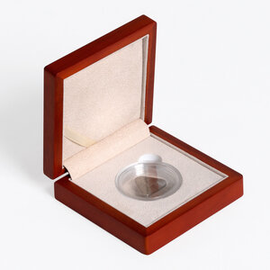 Coin Box , Siena - for Magic capsule L, Ø 54 mm. (1 pc.) Mahogany color - dim: 110 x 110 x 30 mm.