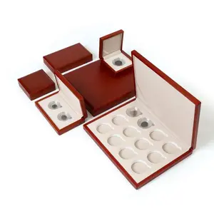 Coin Box , Siena - for Magic capsules S, Ø 46 mm. ( 2 pcs.) Mahogany color - dim: 210 x 90 x 30 mm.