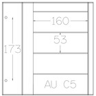 Einsteckblätter, Völlig transparent - 4 Fächer horizontal - DAVO, DeLuxe - Typ C.5 - 2-Loch - Fach abm: 160x53 mm. ■ pro 5 Stück.