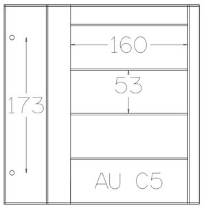 Insert sheets, Fully transparent - 4 compartments horizontal, DeLuxe - type C.5 - 2 holes - Pocket dim: 160x53 mm.