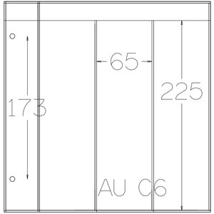 Insert sheets, Fully transparent - 3 compartments vertical, DeLuxe - type C.6 - 2 holes - Pocket dim: 65x225 mm. (Lightly used article)