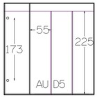 Feuilles de pochettes, Entièrement transparent - 3 pochettes verticale - DAVO, DeLuxe - type D.3 - 2 Trous - Dim. du pochette: 55x225 mm. ■ par 5 pièces.