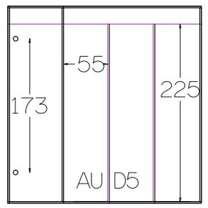 Insert sheets, Fully transparent - 3 compartments vertical, DeLuxe - type D.3 - 2 holes - Pocket dim: 55x225 mm. (Lightly used article)