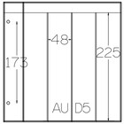 Insert sheets, Fully transparent - 2 compartments vertical - DAVO, DeLuxe - type D.5 - 2 holes - Pocket dim: 48x225 mm. ■ per 5 piecess.