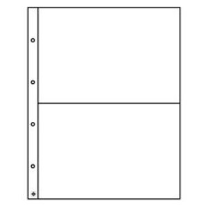 Folio A4+, Blätter (4 Ringe) 2er Einteilung (260 x 176 mm.) Transparent - Abm: 290 x 365 mm.