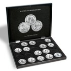 Leuchtturm, Presentation case, Volterra Uno - for Coins - Austalian Kookaburra, 1 oz Silver in capsules (20 pcs.)  Black - dim: 305x245x30 mm. ■ per pc.
