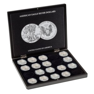 Presentatie cassette, Volterra Uno - voor Munten - American Eagle, 1 oz Silver in capsules (20 st.)